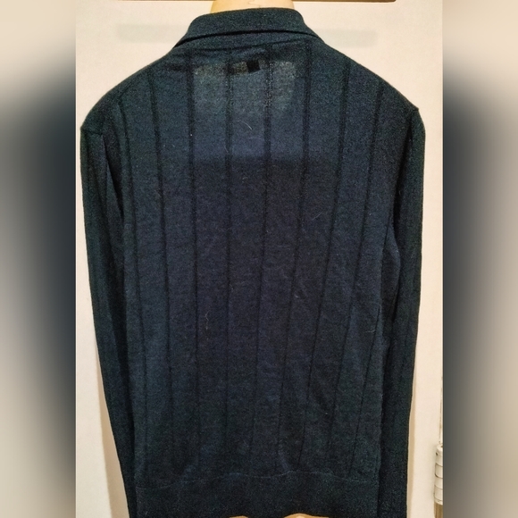 🆕SOLD🔥 Todd Snyder Navy Blue Long Sleeve Sweater Polo - Picture 4 of 8